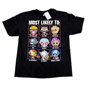 Marvel Guardians Avengers Most‎ Likely To T-Shirt Kids Size Large